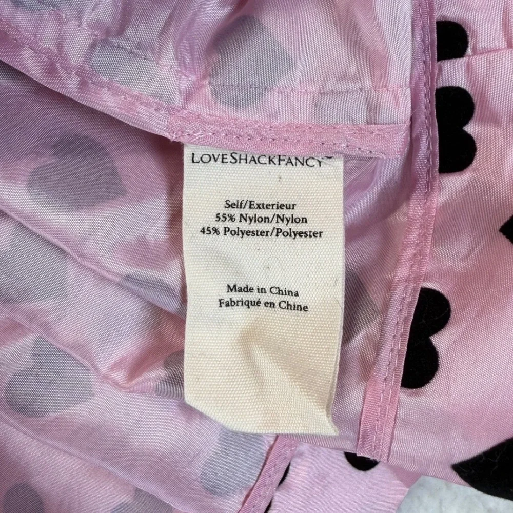 LoveShackFancy Pink Keily Puff Sleeve Top Size 4